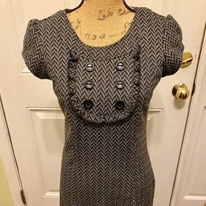 Black and white houndstooth cotton dress